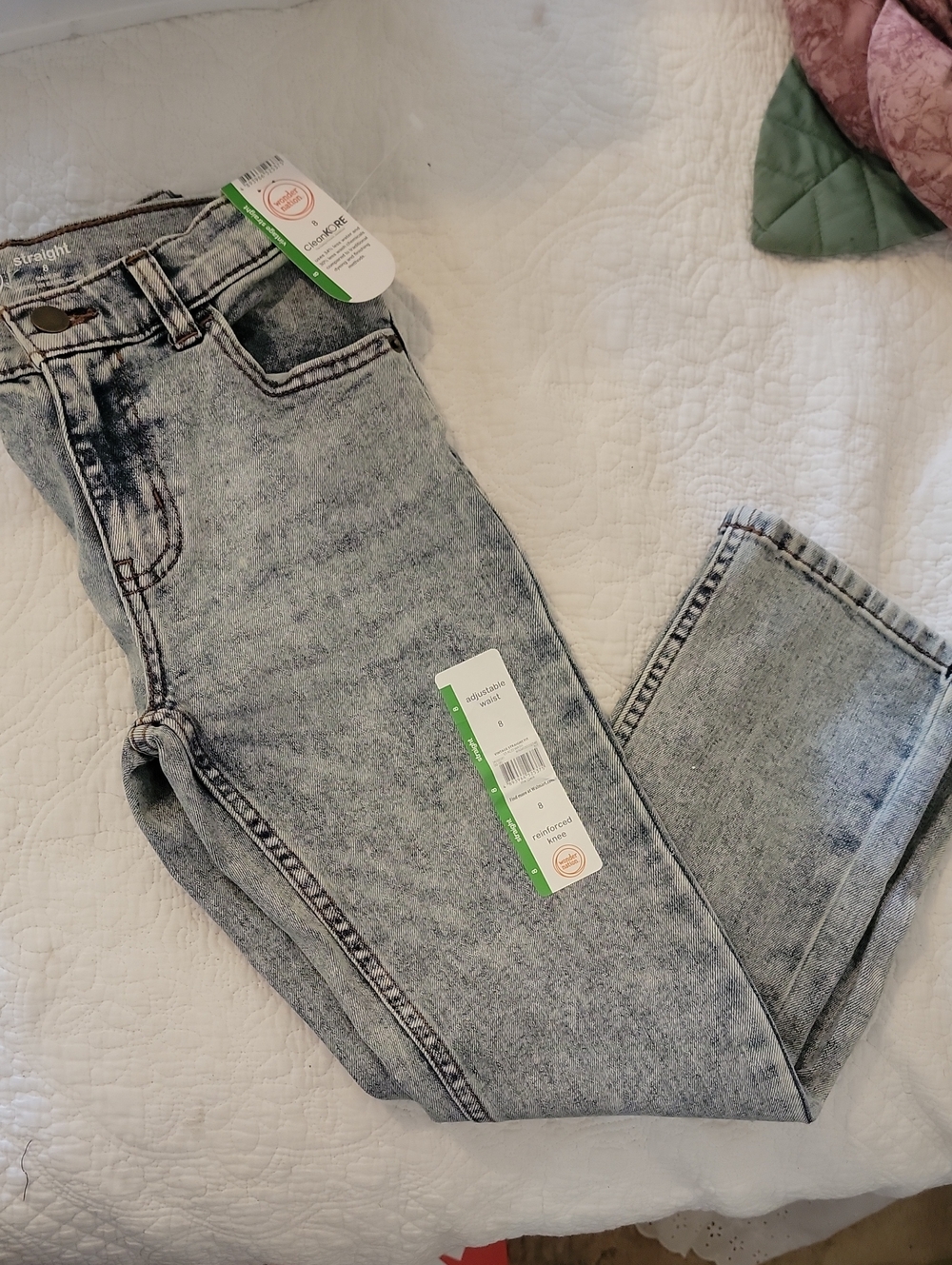 wonder nation Light Acid Wash Straight Leg Jeans